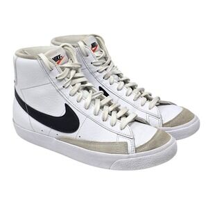 Nike Blazer Mid 77 Vintage Kids White Black Leather Suede High Top Sneakers 6.5Y